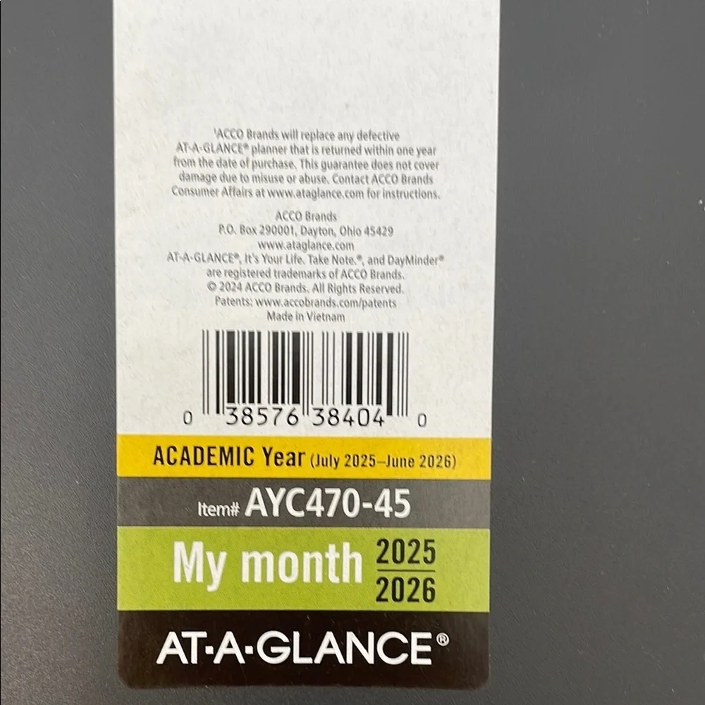 At-A-Glance Gray Academic Home Office Planner